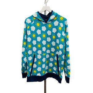 Adult Maxomorra Blue Sunny Clouds Hooded Pullover Sweater XL